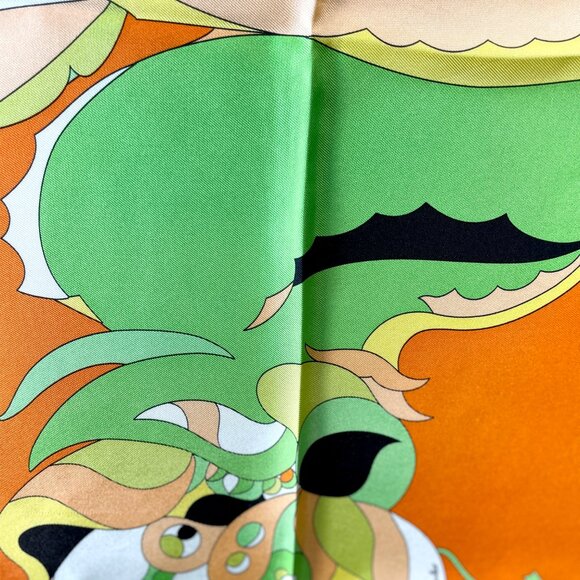 Emilio Pucci Vintage Italian Silk Scarf - Vibrant Abstract Design - Picture 9 of 15